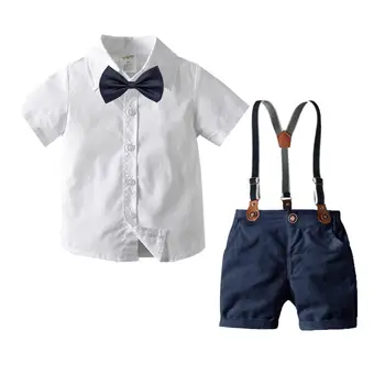 Toddler Boy Ropa de Verano, Trajes de Caballero Camisa de Manga Corta + Cortos 2pcs Niños Ropa Niños Ropa de Conjunto 1 2 3 4 5 6 7 Y
