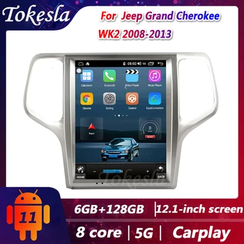 Tokesla de la Radio del Coche Para Jeep Grand Cherokee WK 2 Tesla Android Auto Estéreo receptor Central, el Reproductor Multimedia de Navegación Gps de la pantalla