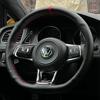 Trenza de Dirección del Coche Cubierta de la Rueda Anti-Slip de Cuero Artificial Para Volkswagen Golf 7 GTI Golf R MK7 VW Polo GTI Scirocco 2015 2016