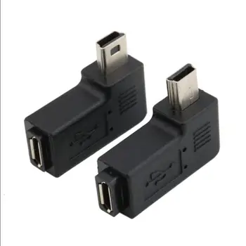USB Micro 5Pin Hembra a Mini 5Pin Macho Ángulo de 90 Grados a la derecha Adaptador Convertidor 200PCS