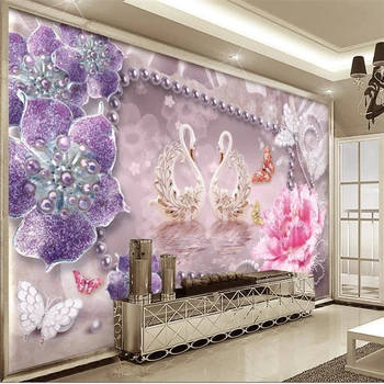 wellyu 3D moderno moderno exquisita estética de hermosas joyas de fondo de la pared de TV de pared personalizados de gran fresco fondo de pantalla